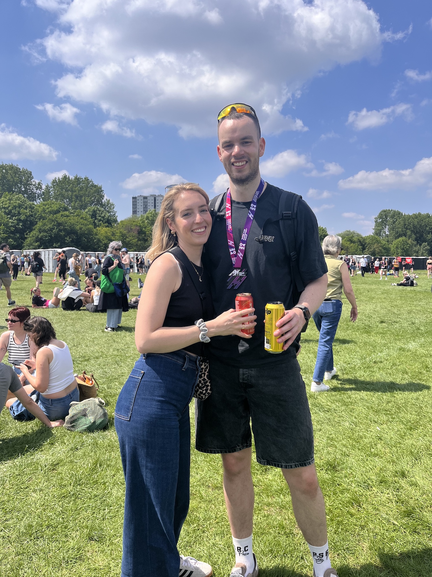 Jess and Lewis at a festival in London